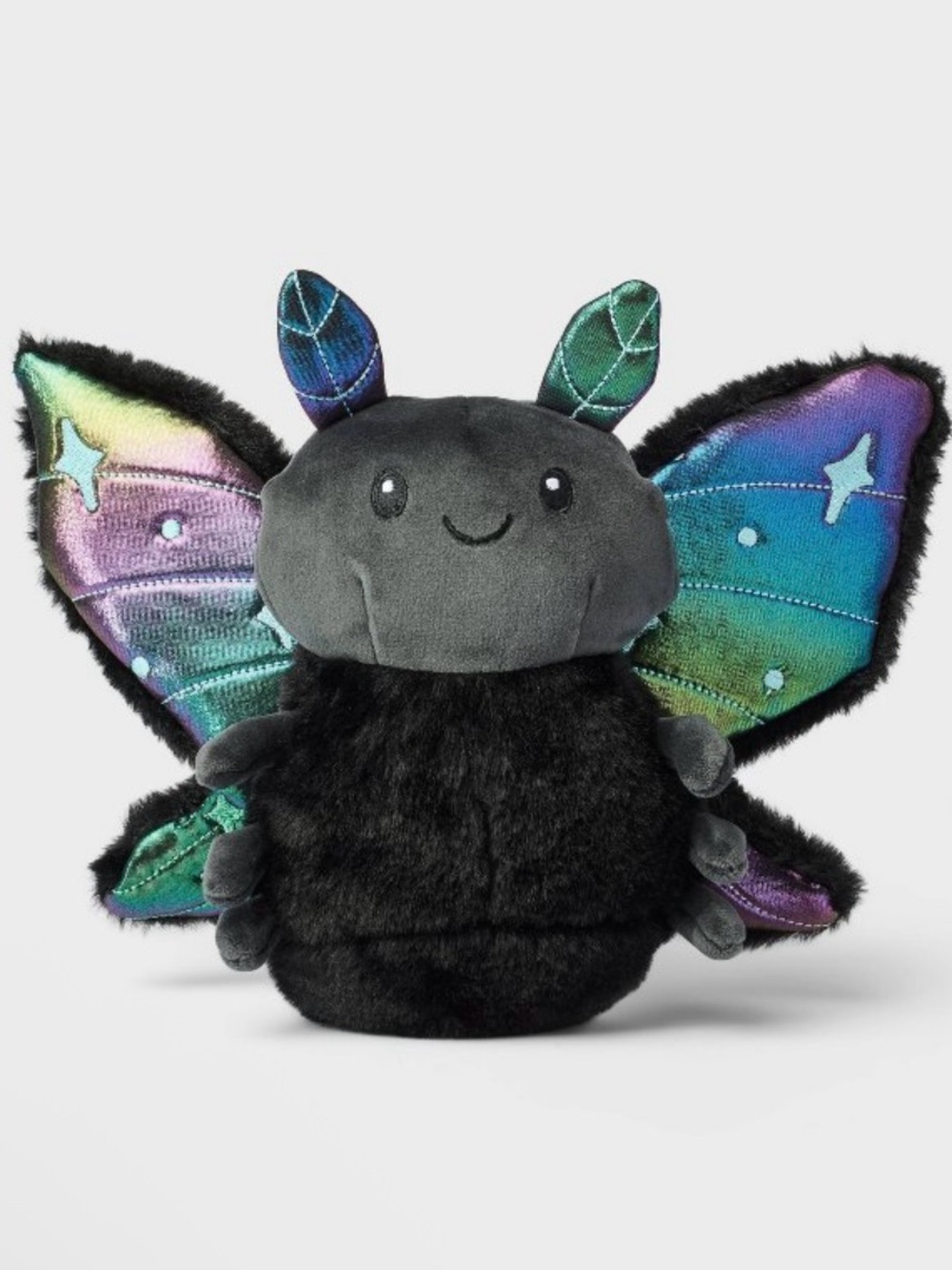 Halloween Magical Moth 7” Plush Black Rainbow Moth Stuffed Toy by Gigglescape